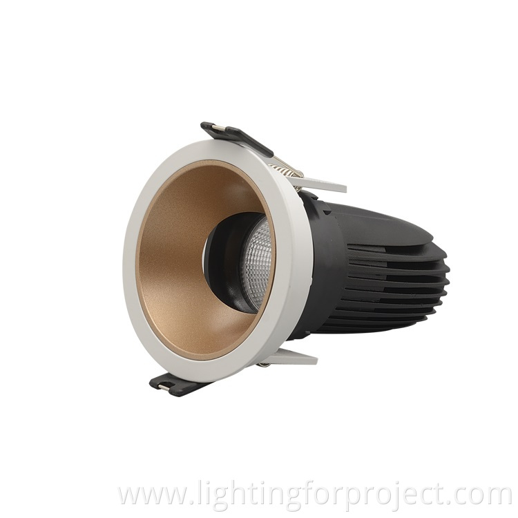 Zoomable design recessed cob led lights downlight anti glare Ra90 10w full watt for Jewellery shop